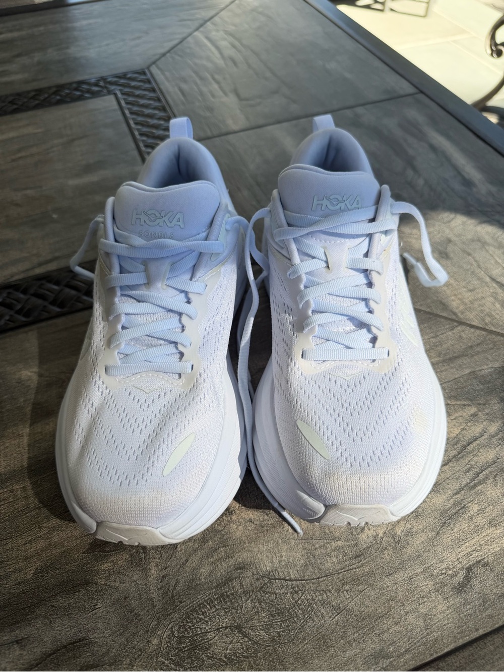 Hoka Women's White/Light Gray Athletic Running Shoes